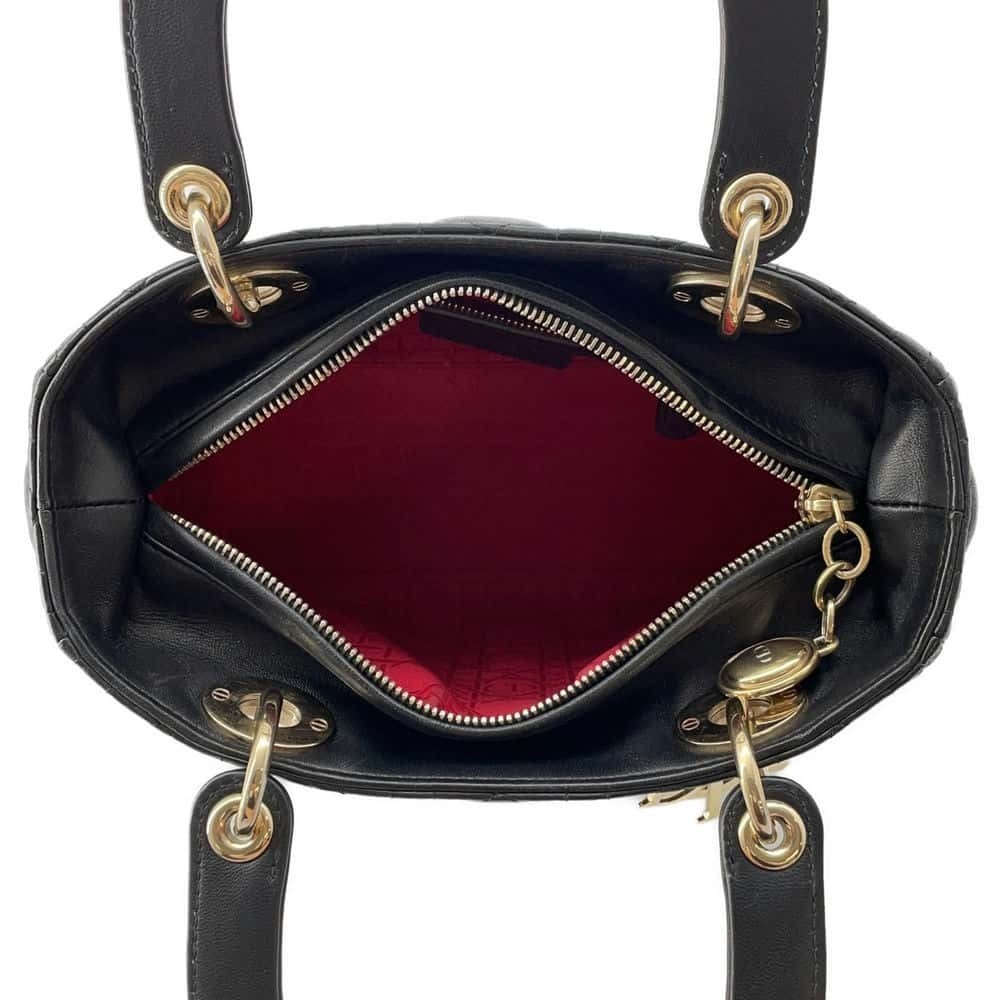 Christian Dior Lady Dior Cannage Shoulder Bag Black - Picture 6 of 11
